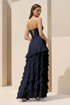 Karissa Dawn Navy Blue detail 1 prom dress