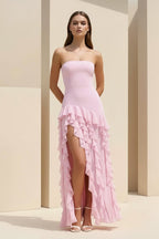 Karissa Dawn Rose Pink side view prom dress