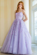 Elegant A Line Sweep Brush Train Tulle Prom Dress for Prom