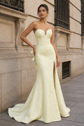 Clarisse Hope Yellow front view prom dress