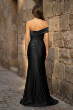 Dorothea Jade Black back view prom dress