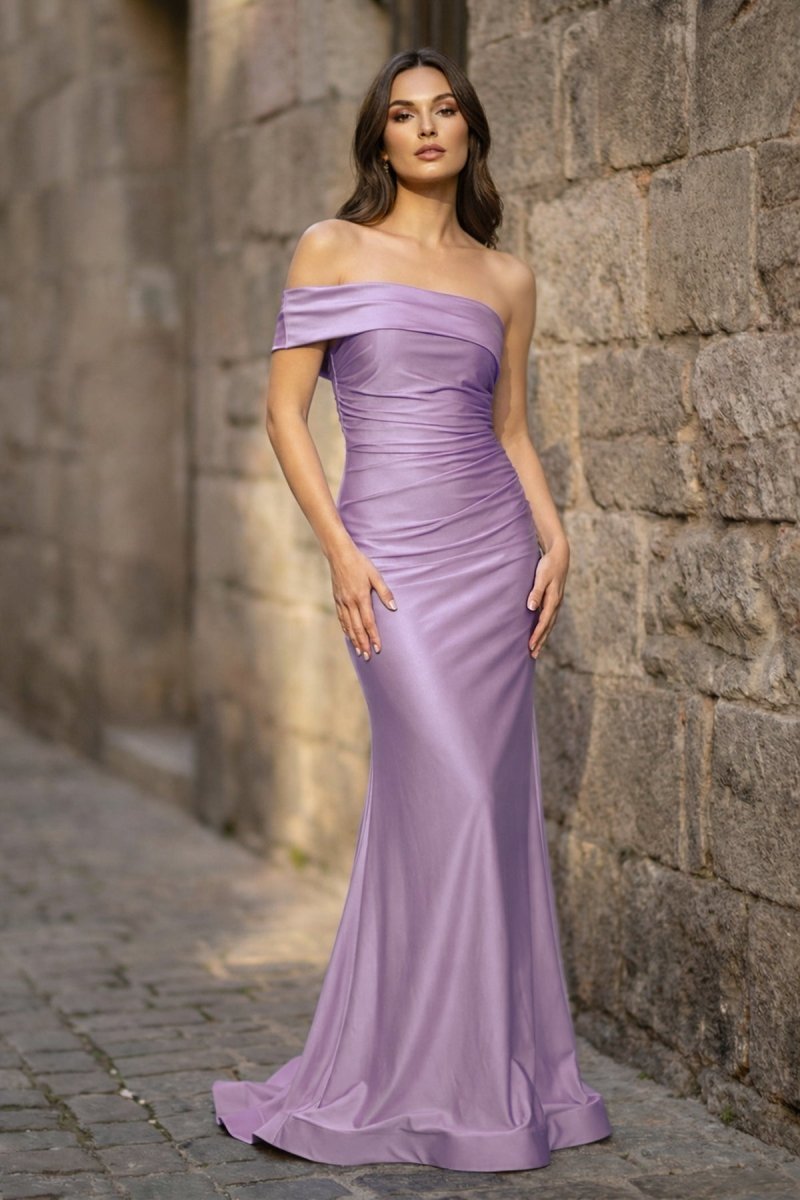 Dorothea Lilac front view prom dress