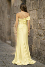 Dorothea Jade Yellow back view prom dress