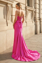 Valencia Noor Fuchsia back view prom dress
