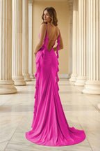 Wilhelmina Reese Fuchsia back view prom dress