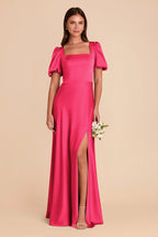 Selene Fuchsia front view bridesmaid dress