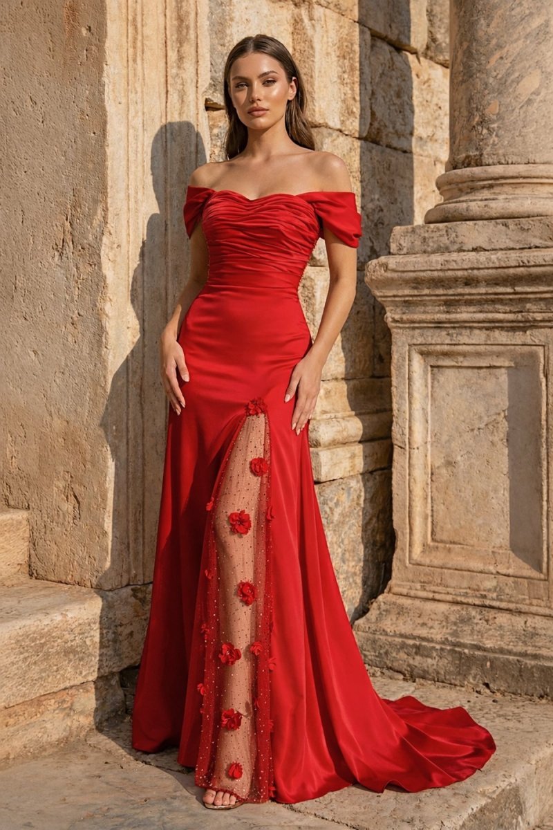 Briseis Red front view prom dress