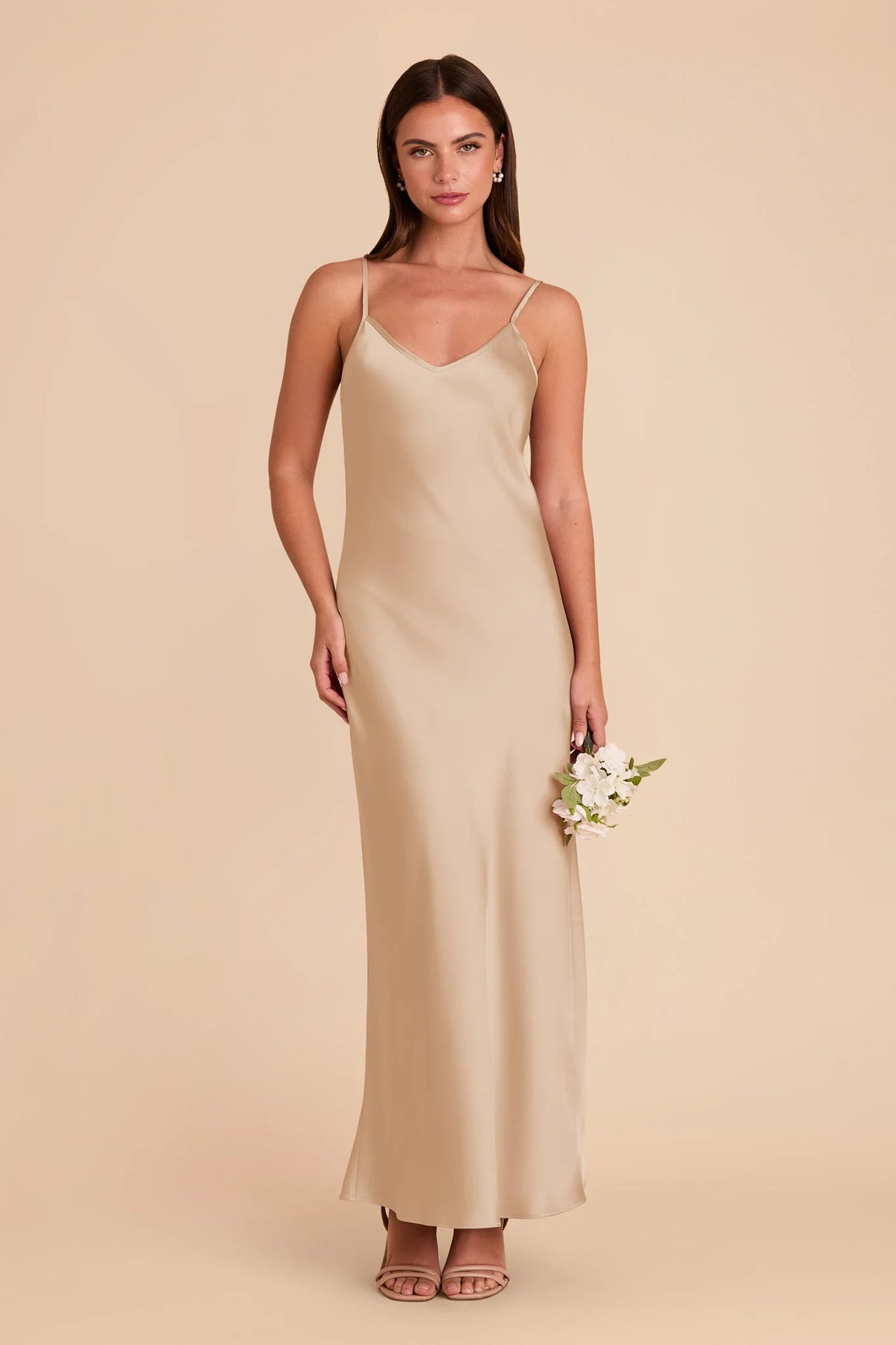 Amara Gold front view bridesmaid dress