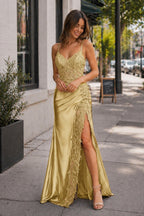 Bellamy Claire Gold front view prom dress