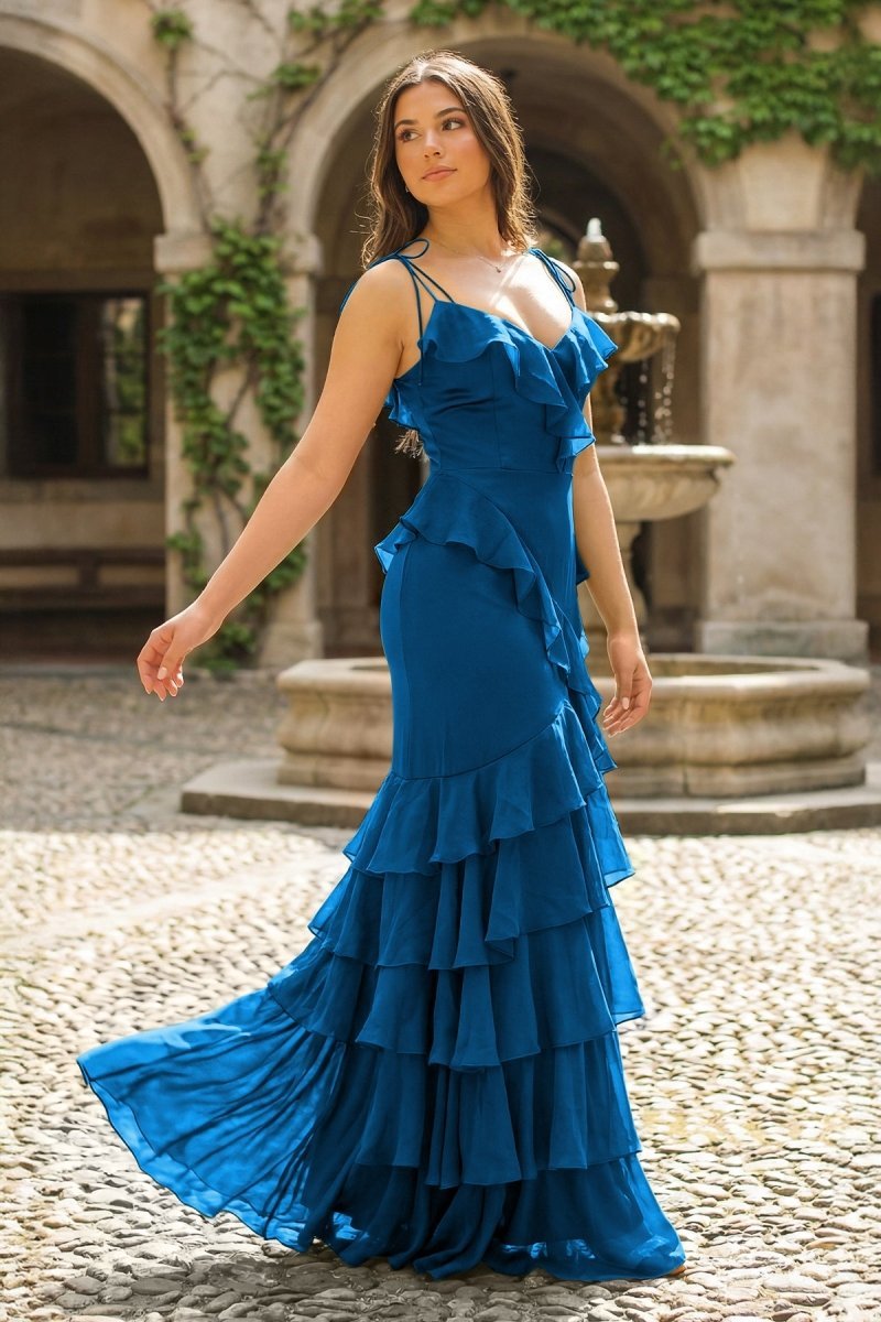 Galatea Peacock front view prom dress