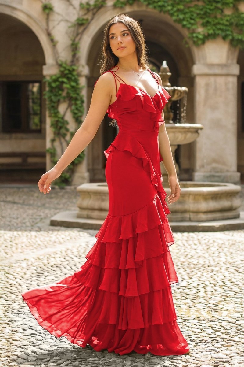 Galatea Red front view prom dress