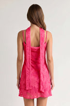 Leonora Hot Pink detail 1 homecoming dress