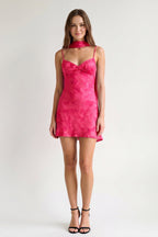 Leonora Hot Pink detail 2 homecoming dress