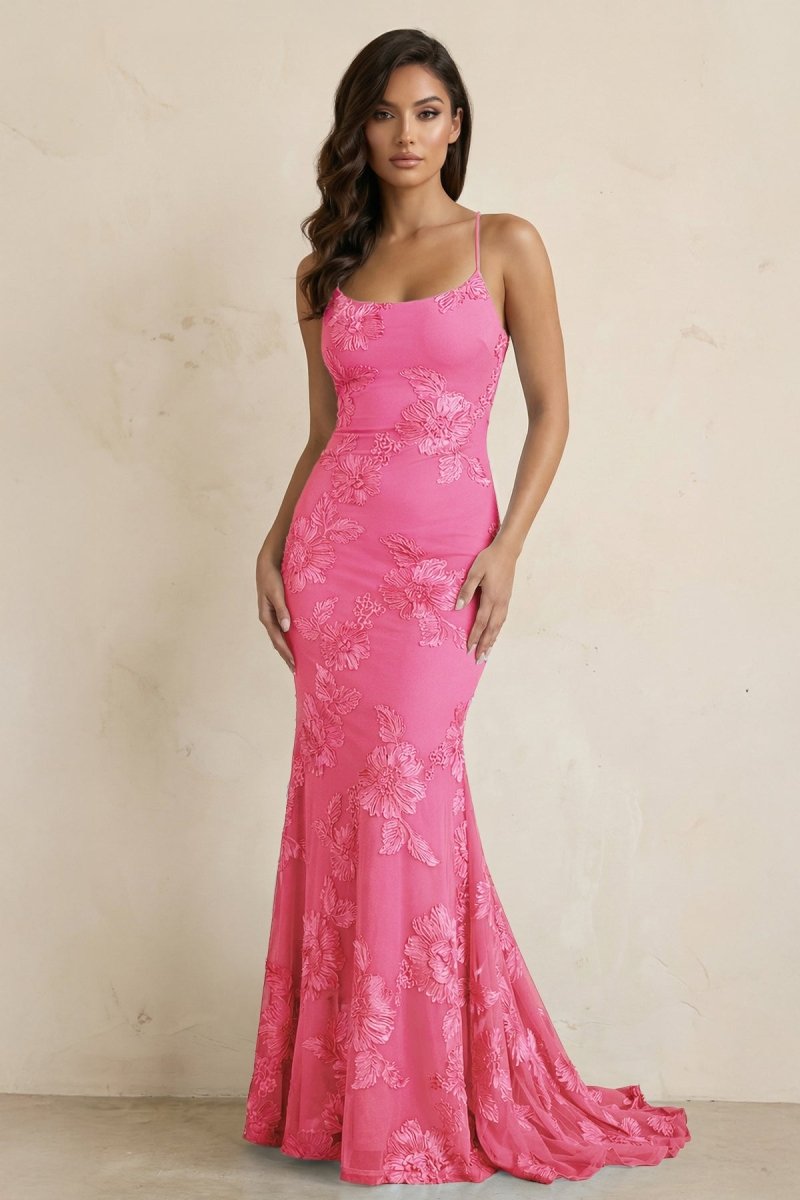 Sky Blue Spaghetti Straps Mermaid Tulle Long Formal Prom Gown With Appliques