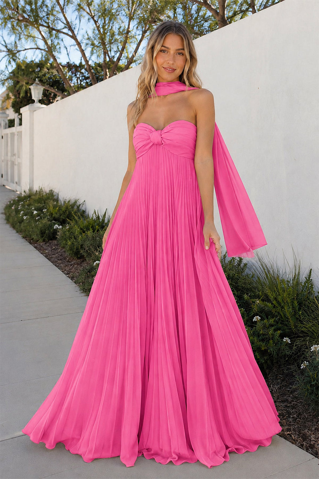 A Line Light Pink Sweetheart Chiffon Long Formal Prom Gown