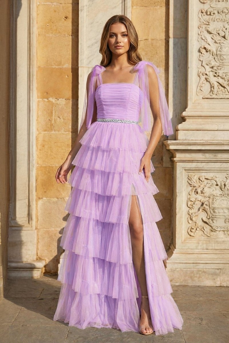 Sidonie Lilac front view prom dress