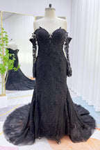 Elegant Trumpet Mermaid Chapel Train Lace Tulle Wedding Dress Wedding Dress