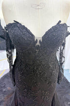 Elegant Trumpet Mermaid Chapel Train Lace Tulle Wedding Dress Wedding Dress