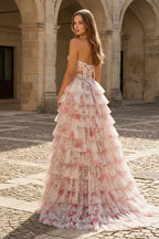 Ariadne Cove Rose Pink back view prom dress