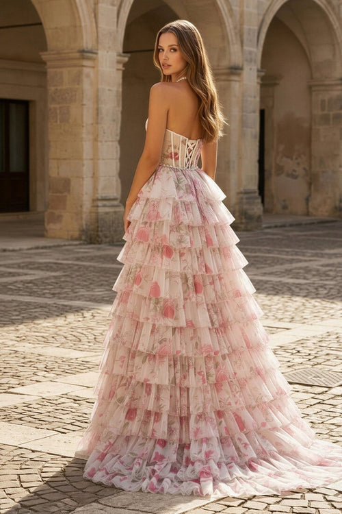 Ariadne Cove Rose Pink back view prom dress