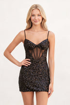 Eulalie Black side view homecoming dress
