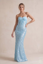 Adelina blue front view prom dress