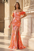 Nerine Orange front view prom dress