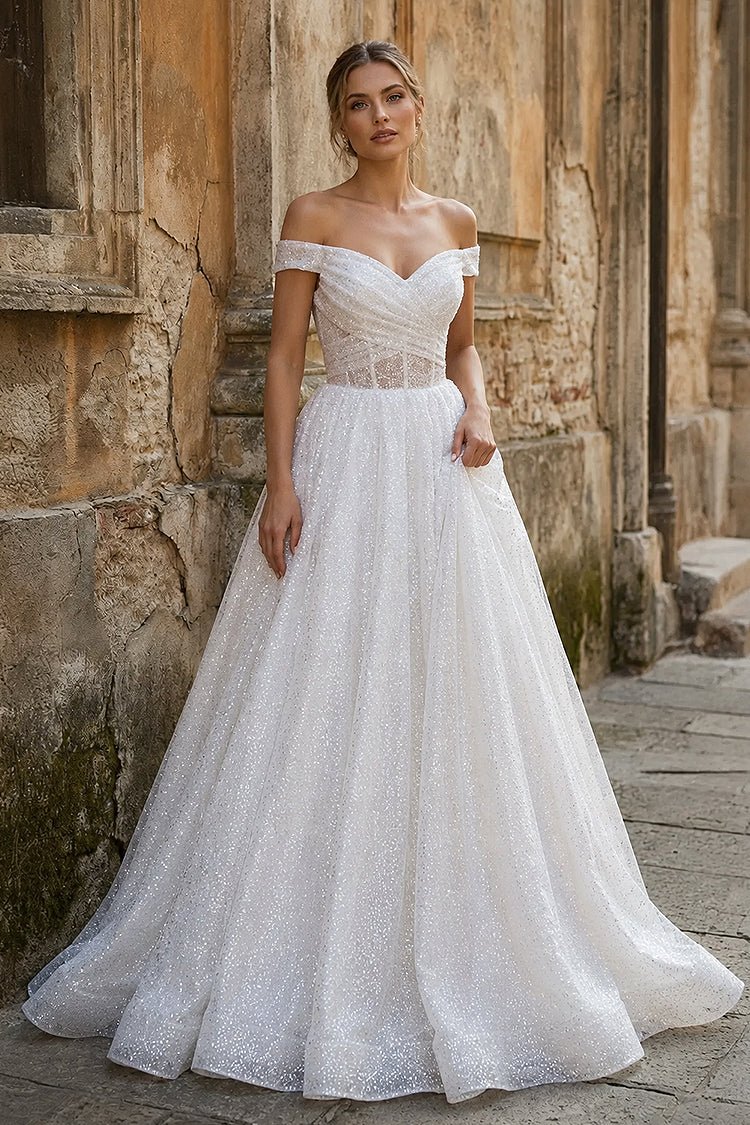 Clarisse Grace White front view prom dress