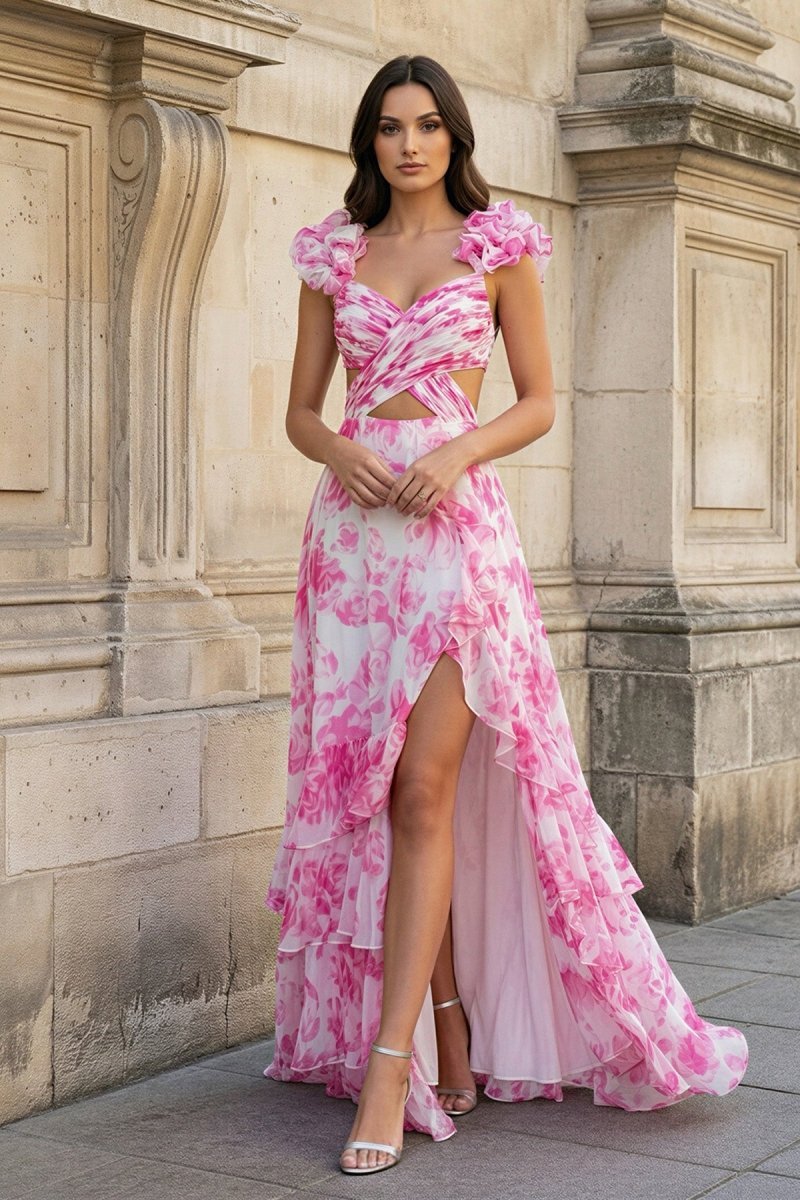 Jolene Maris Rose Pink front view prom dress