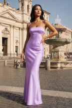 Calista Lilac front view evening dress