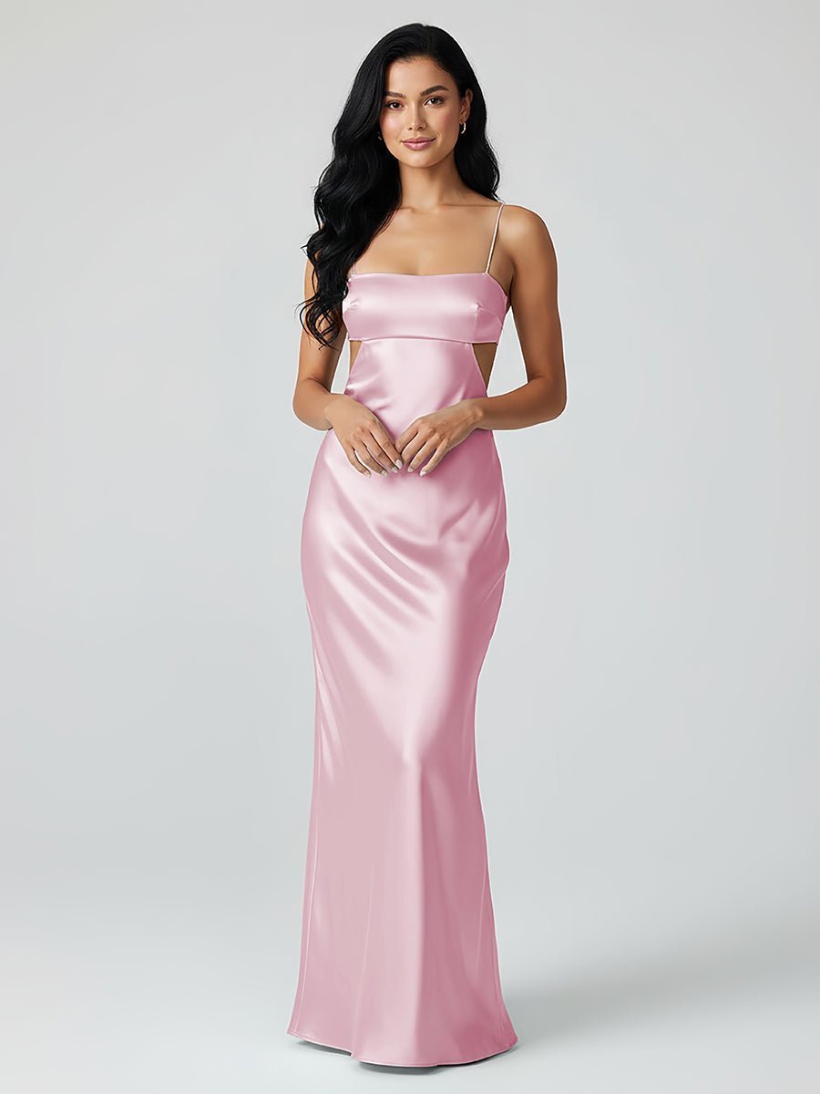 Calista Pink side view evening dress