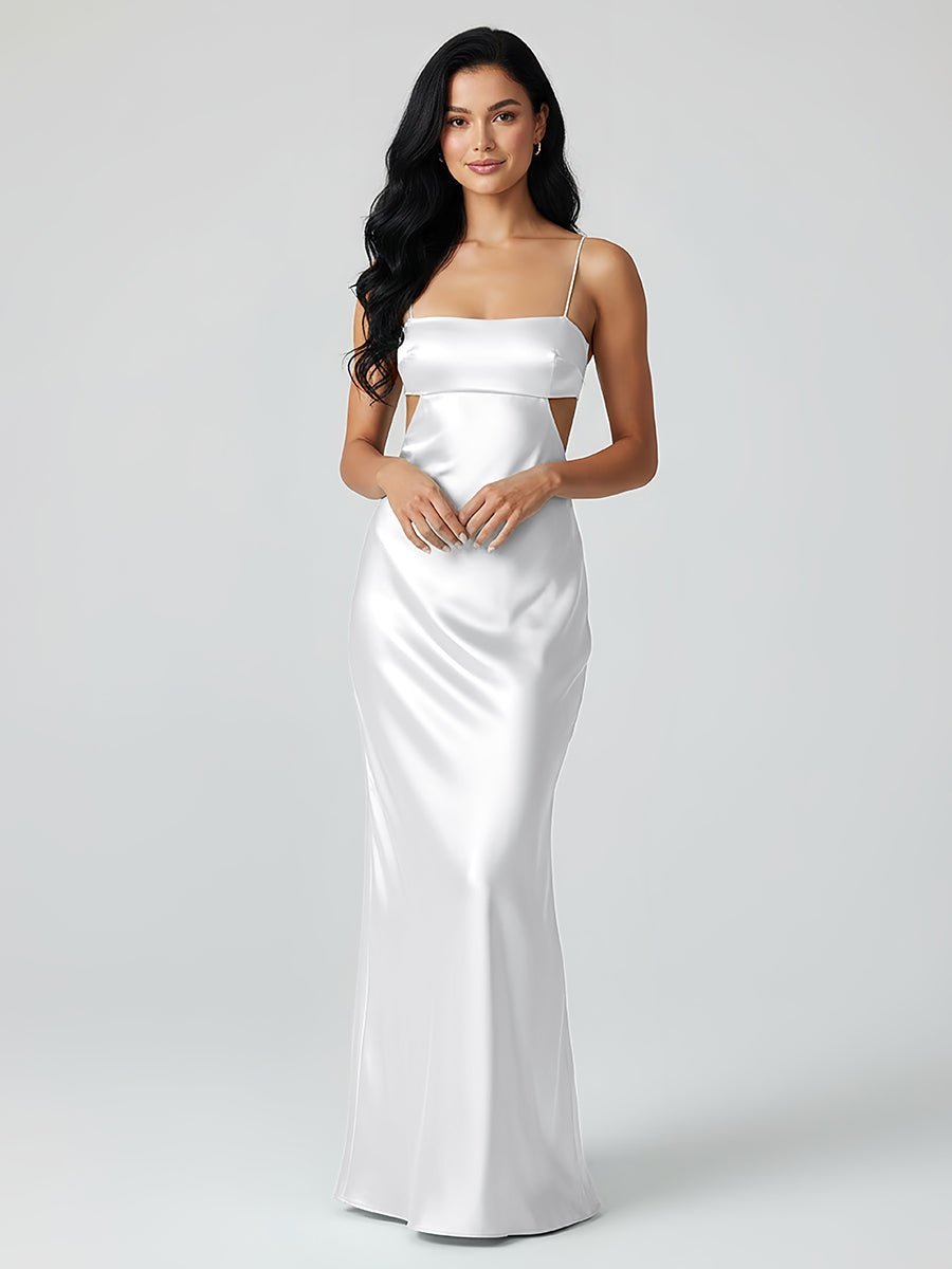 Calista White side view evening dress