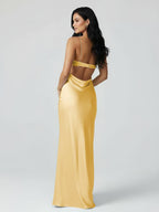 Calista Yellow detail 1 evening dress