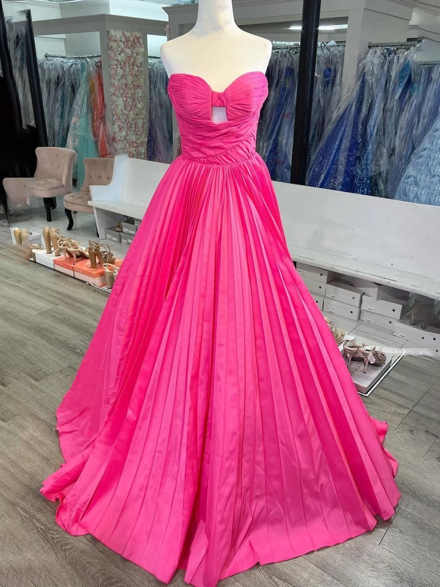 Lavinia Hot Pink front view prom dress