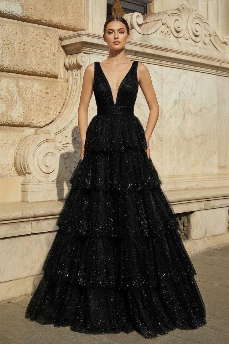 Dahlia June Black front view prom dress