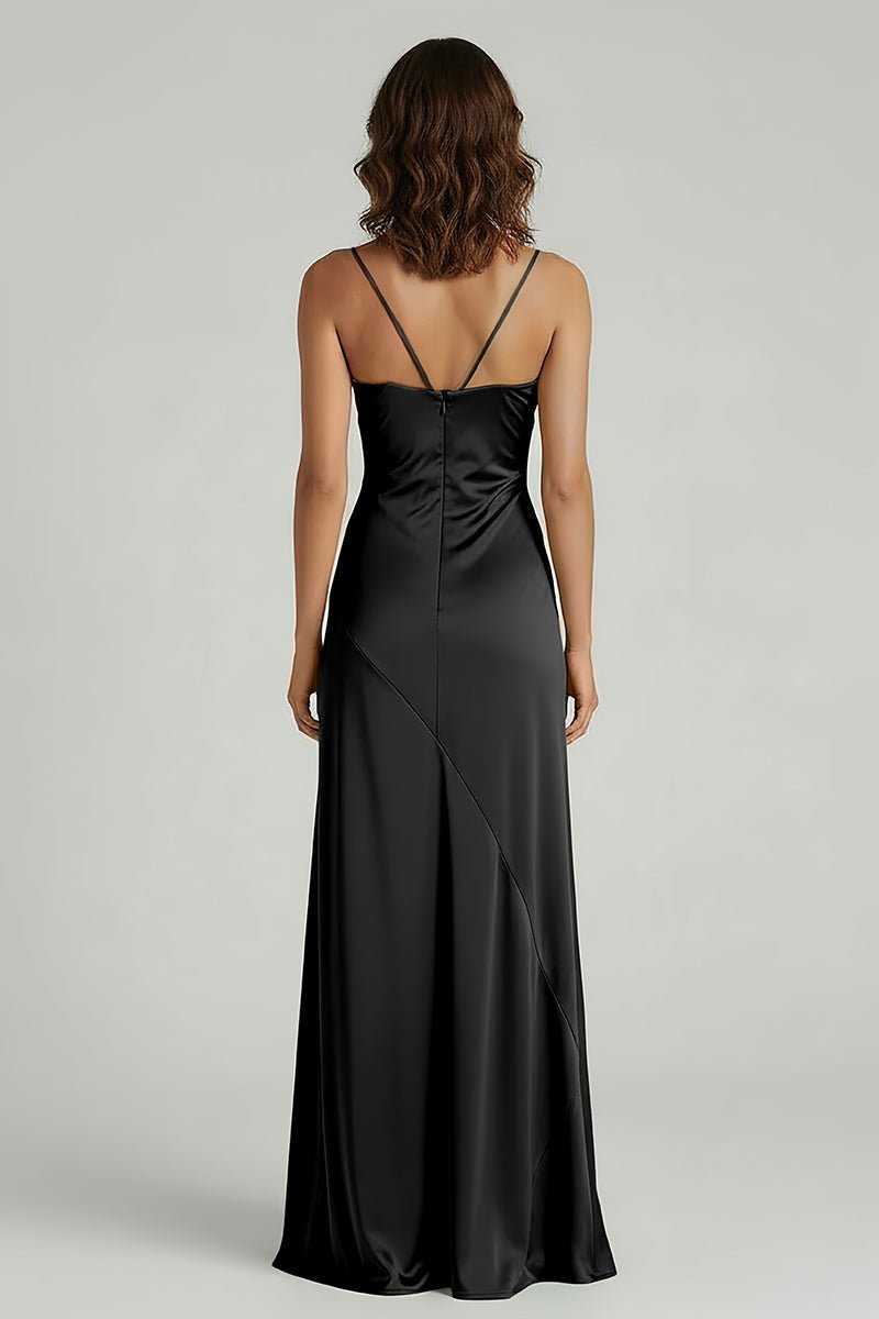 Yellow Satin Sheath Evening Dress with Sweetheart Neckline and Slit