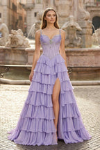 Aurelia Grace Lilac front view prom dress