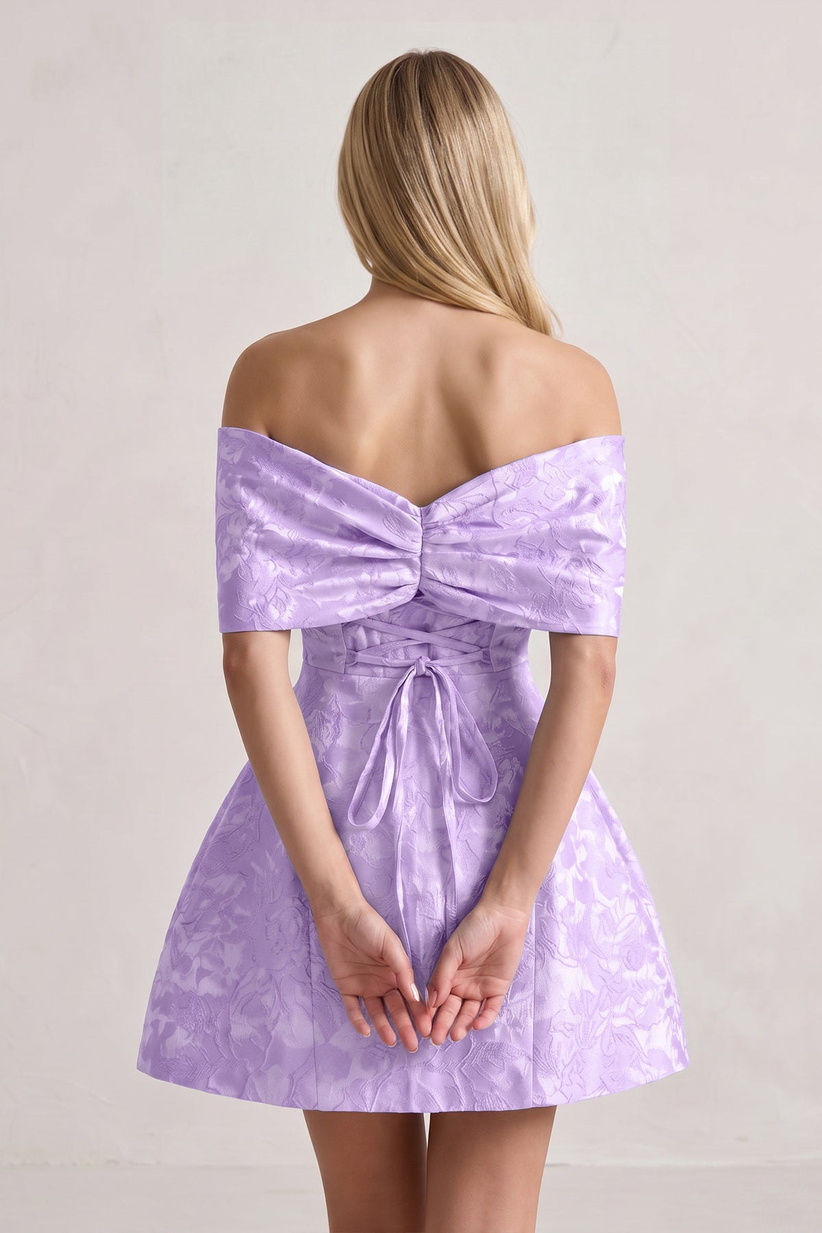 Rhoswen Lavender back view homecoming dress