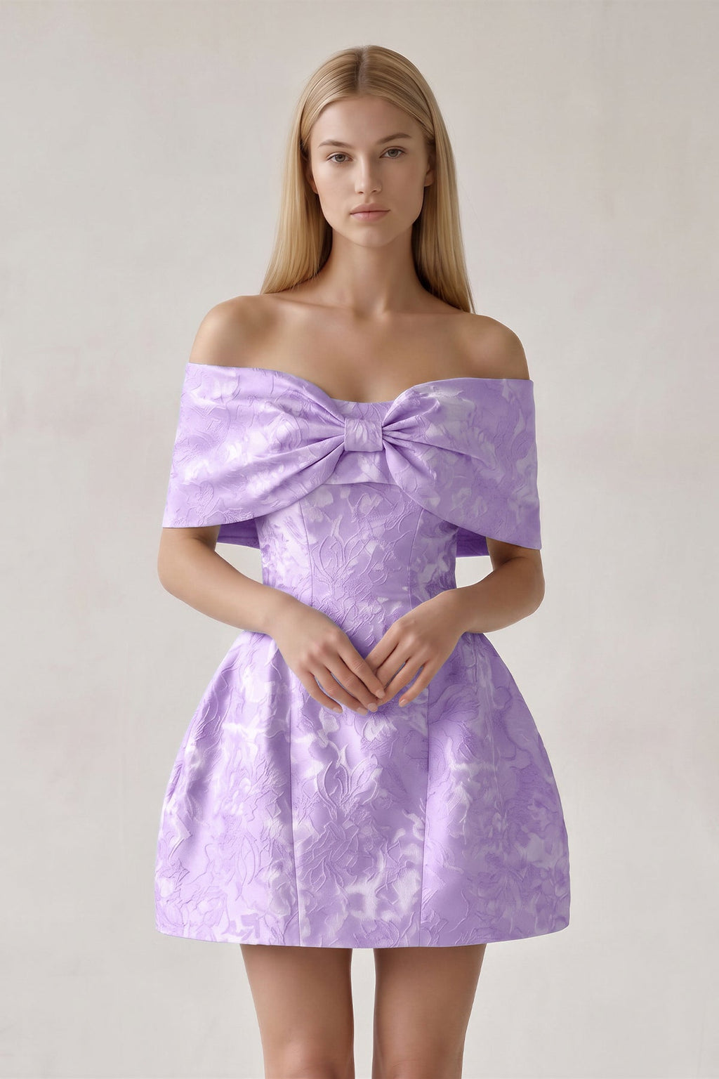 Rhoswen Lavender front view homecoming dress