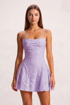 Fiorella Lavender side view homecoming dress