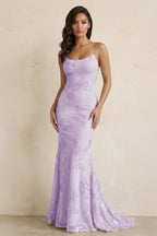 Sky Blue Spaghetti Straps Mermaid Tulle Long Formal Prom Gown With Appliques