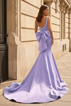 Yseult Lavender back view evening dress