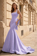 Yseult Lavender front view evening dress