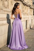Blythe Corinne Lavender back view prom dress