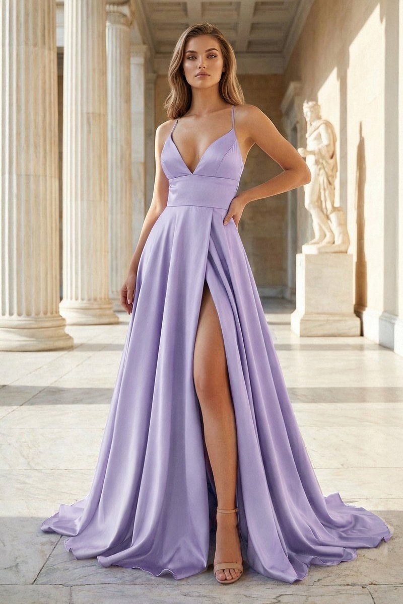 Elaria Moon Lavender front view prom dress