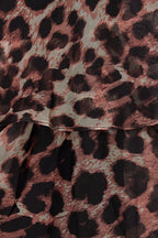 Leopard Sweetheart Leopard Print Chiffon A Line Homecoming Dress With Beading