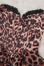Leopard Sweetheart Leopard Print Chiffon A Line Homecoming Dress With Beading