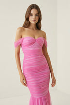 Lilou Arden Rose Pink detail 3 prom dress