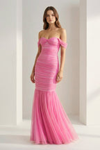 Lilou Arden Rose Pink side view prom dress