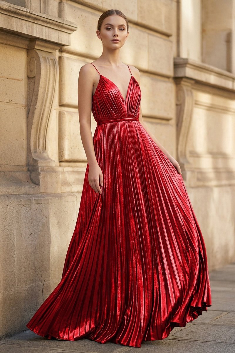 Julietta Faye Red front view prom dress